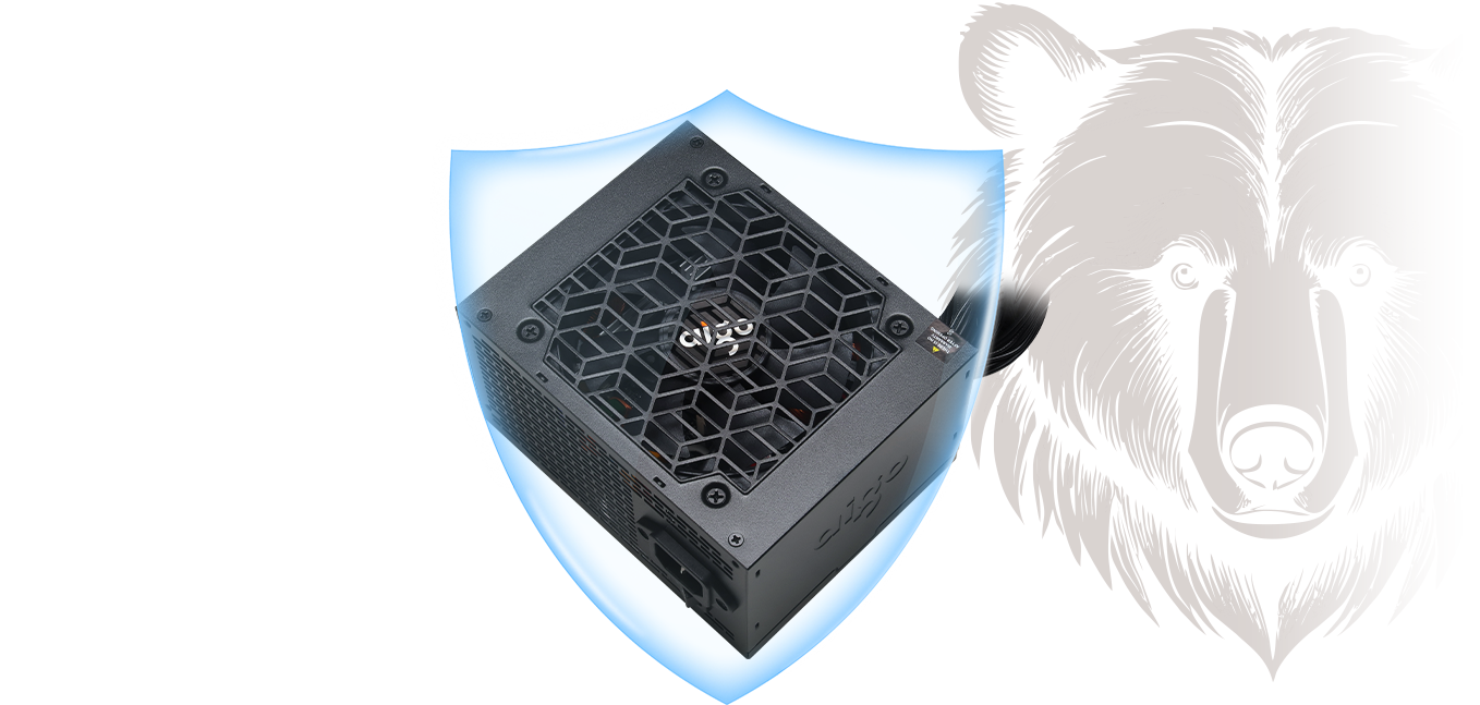 TY650 unit wrapped in a glowing protective shield, with lion emblem