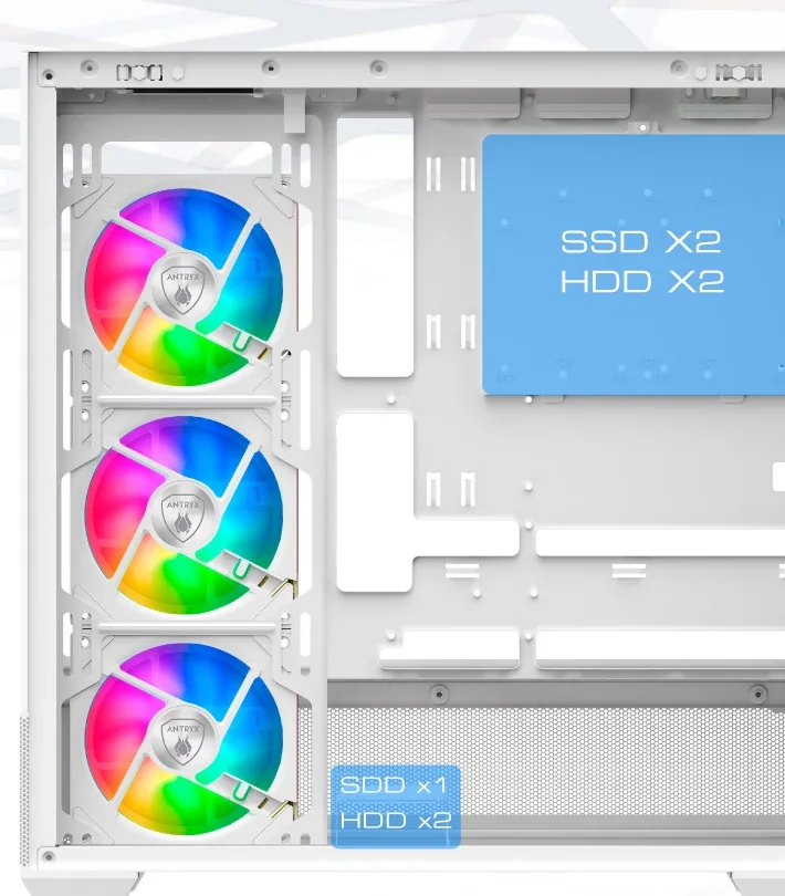 Drive and component layout inside the white FX 830