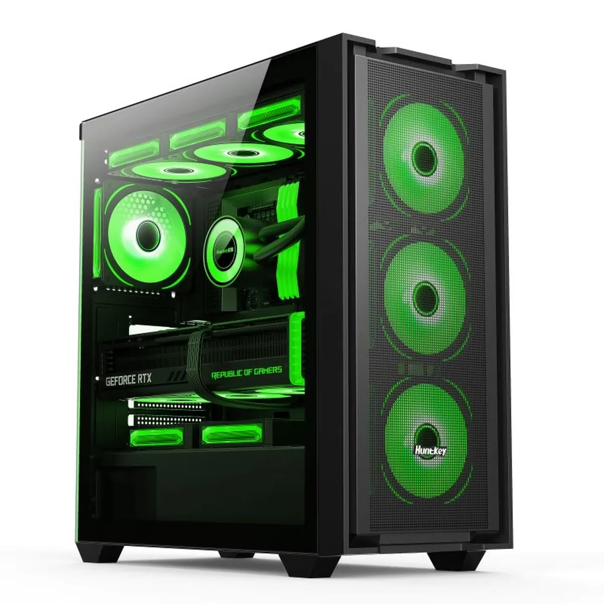 GX750C in black with green ARGB lighting