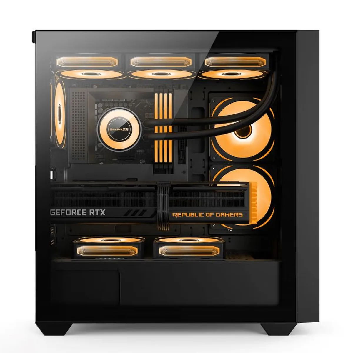 GX750C interior through the tempered-glass side panel