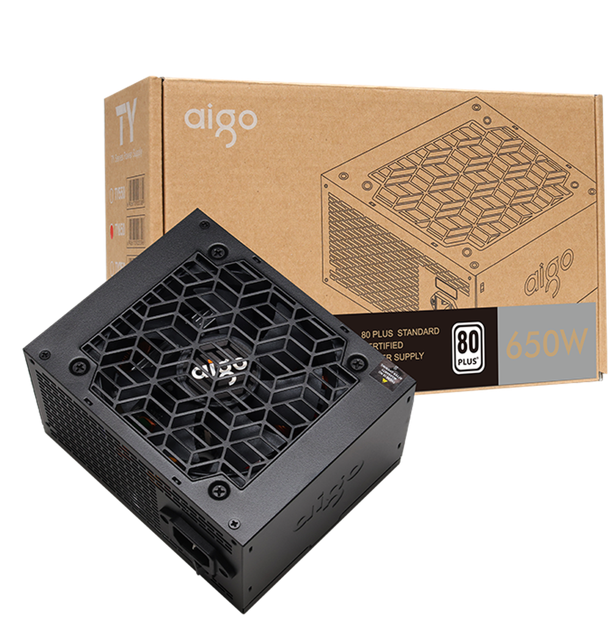 TY650 650W ATX power supply with its retail carton