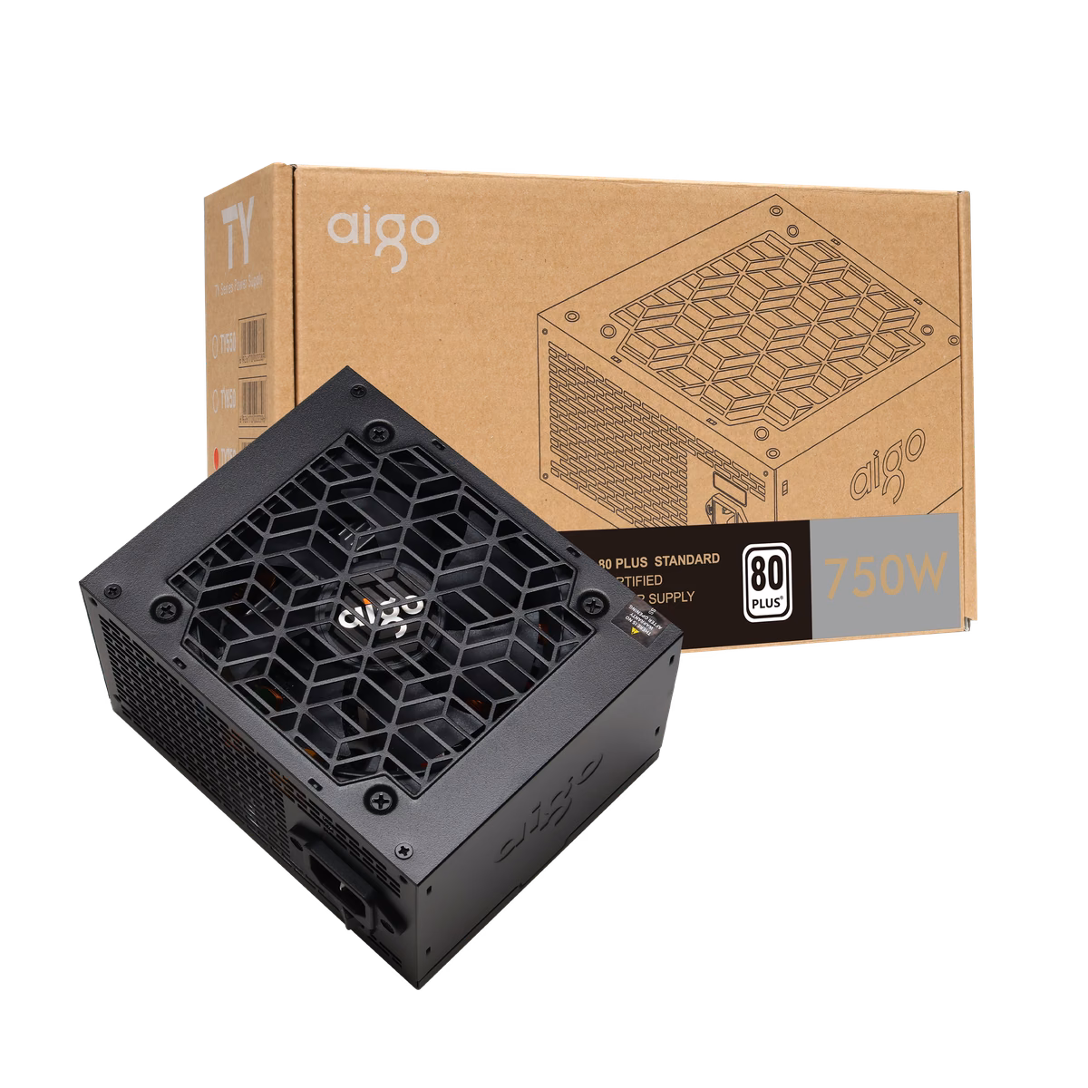 aigo TY750 power supply with retail packaging